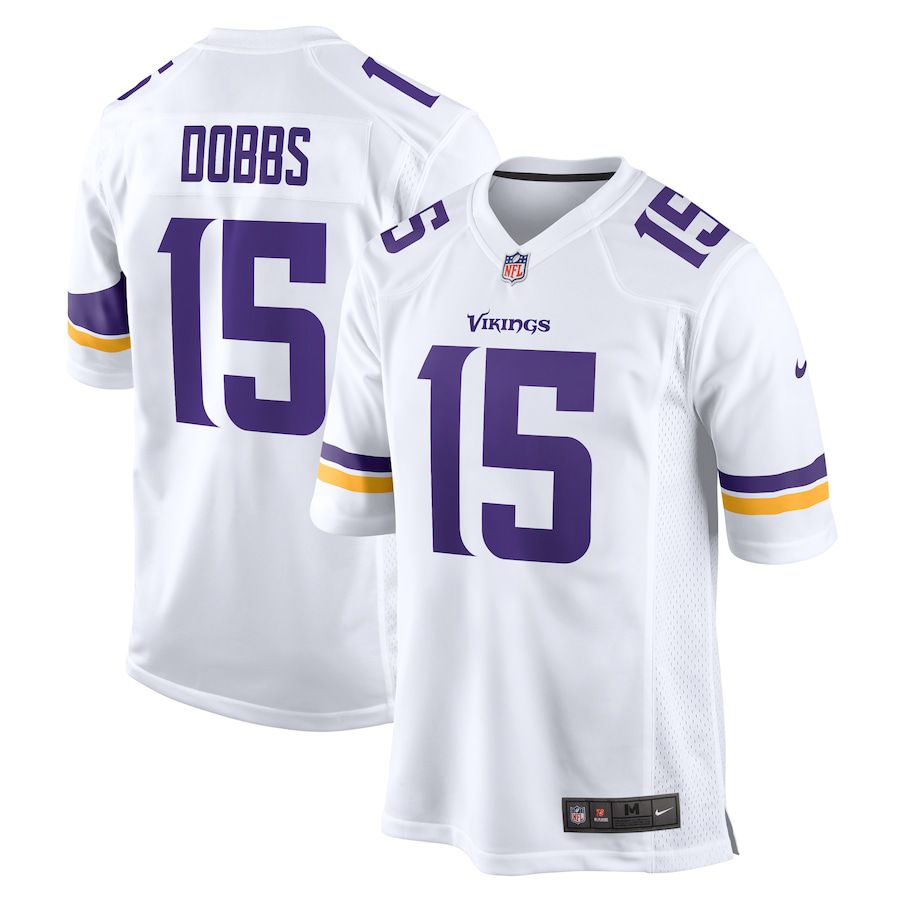 Men Minnesota Vikings #15 Joshua Dobbs Nike White Game NFL Jersey